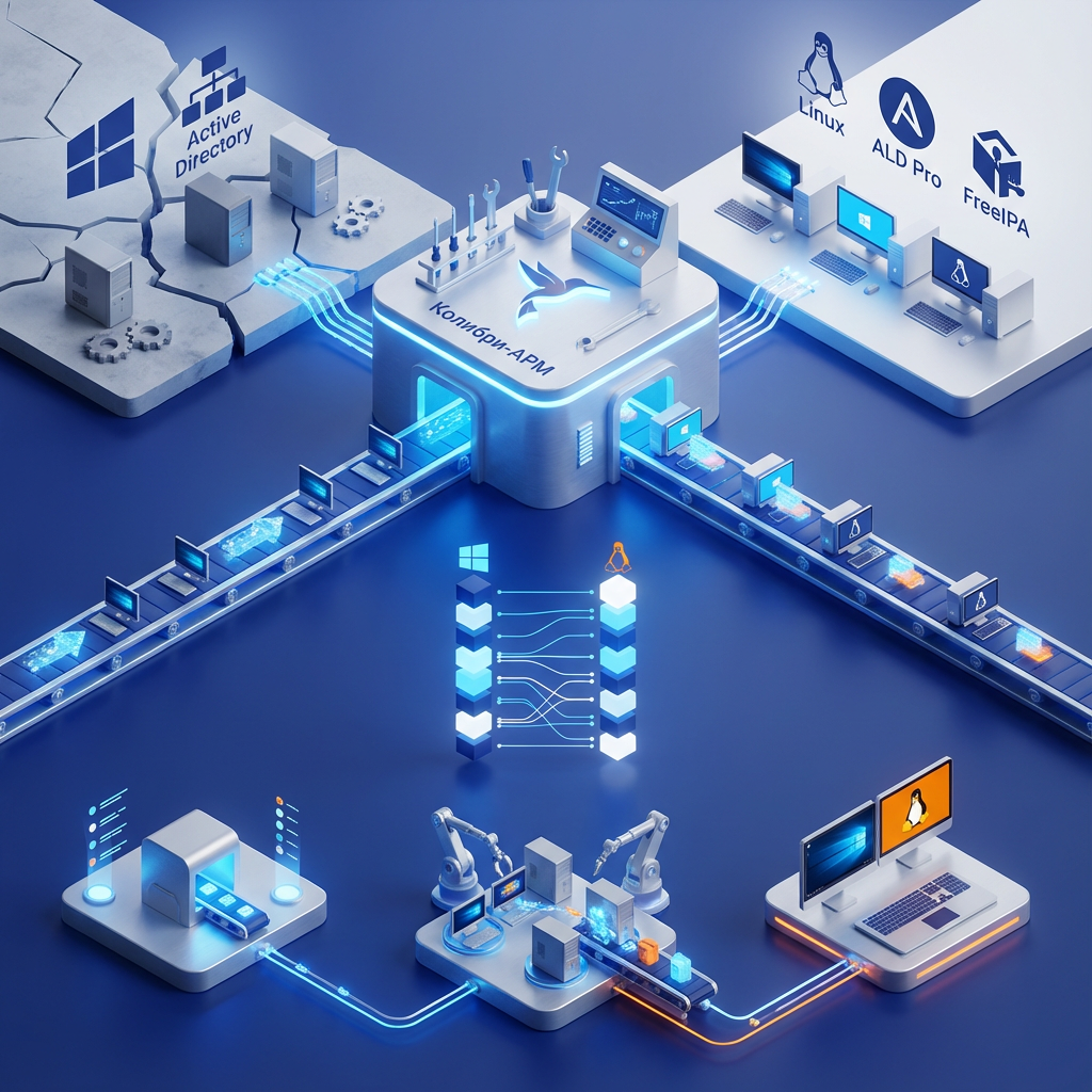 Решение «Колибри-АРМ»: единый центр управления при миграции с Windows AD